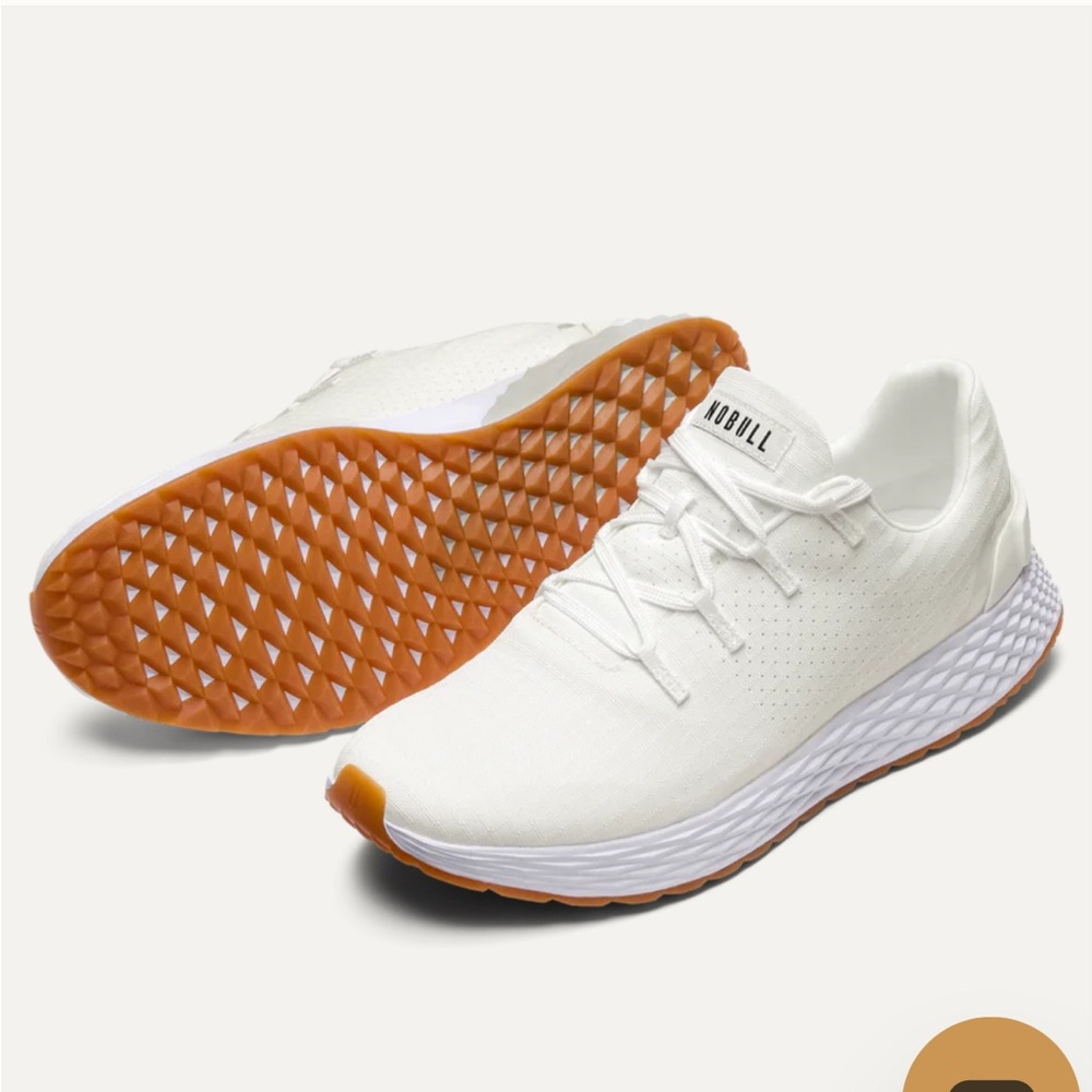 NOBULL men’s Allday Ripstop White Sneakers with Soft Knitted Material